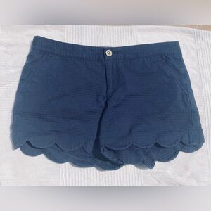 Lilly Pulitzer Navy Scalloped High Waist Shorts